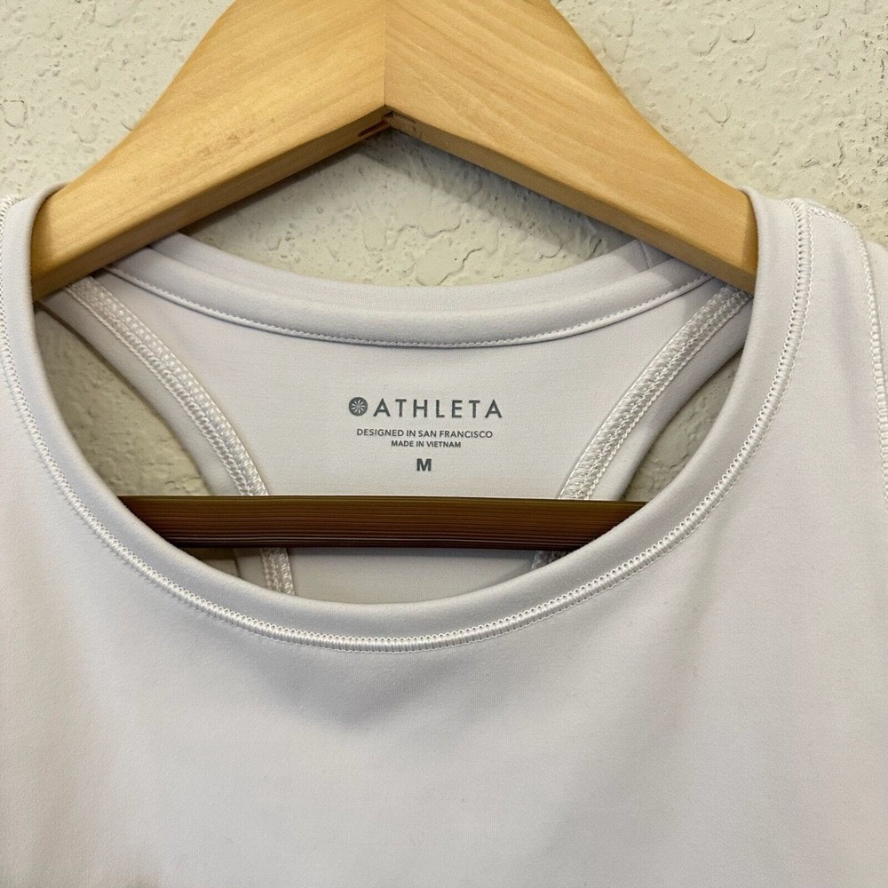 ATHLETA Shanti Watercolor Stripe Crop Racerback Tank Top #568115 - Picture 6 of 9